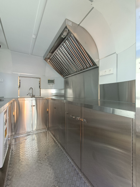 Retro Stainless Steel Food Trailer PSS3021 im US-Retro-Design mit Edelstahl